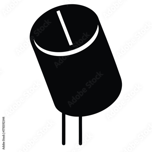 capacitor  polarized  vector icon