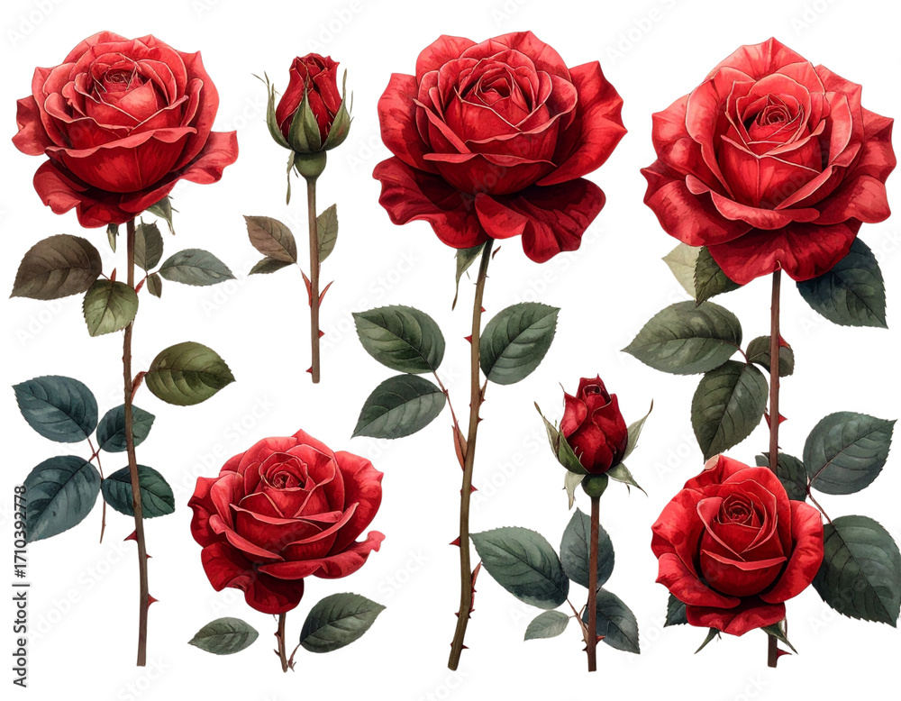 Fototapeta premium set of roses