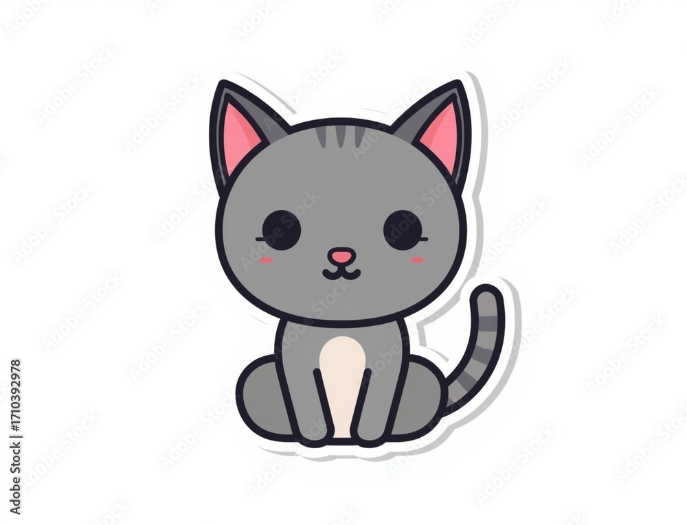 Fototapeta premium cartoon cat with a smile
