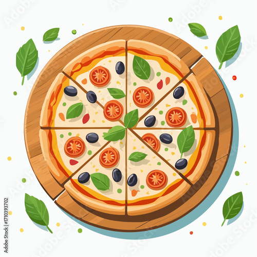 Delicious Cheese Pizza Slices on Wooden Board