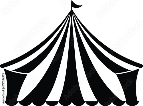 circus tent silhouette vector illustration
