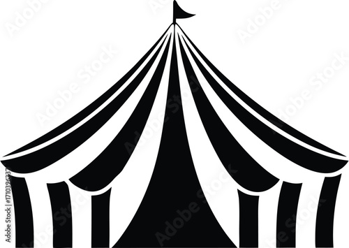 circus tent silhouette vector illustration
