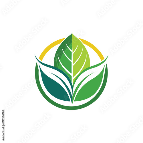 Green Leaf Logo Nature Ecology Design