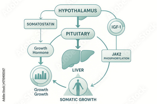 Diagram of Growth Hormone Pathway