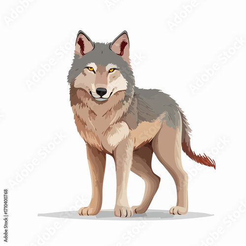 Majestic Wolf A Detailed Vector Illustration of a Powerful Wild Animal, Perfect for Design