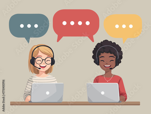 Due Agenti del Servizio Clienti Sorridenti