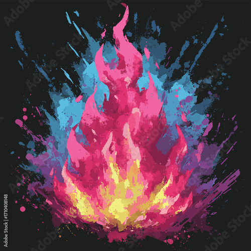 Fiamme astratte rosa e blu