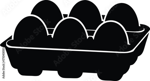eggs case with eggs silhouette vector illustration
