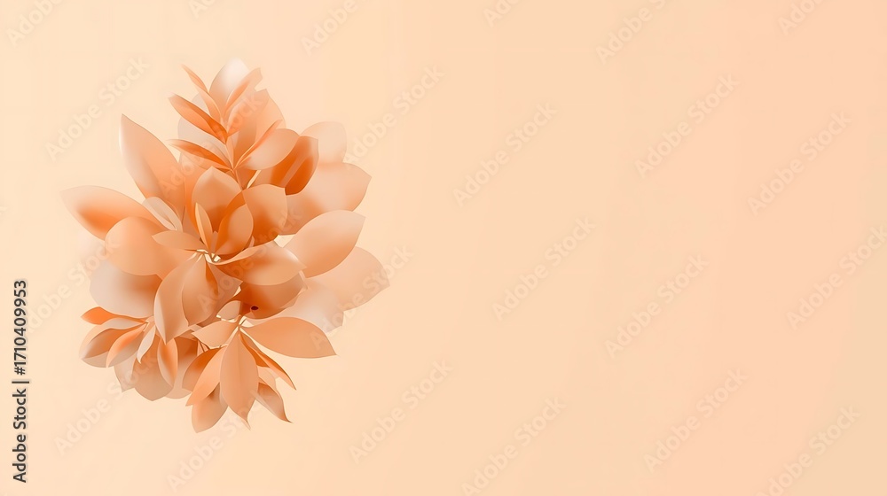 Obraz premium Bouquet of warm leaves Pastel nature