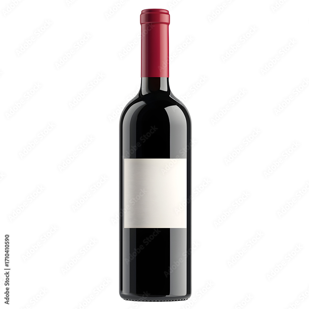 Fototapeta premium Luxurious Red Wine Bottle with Customizable Label for Elegance and Class