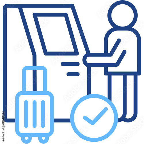 Self Check-In line color icon