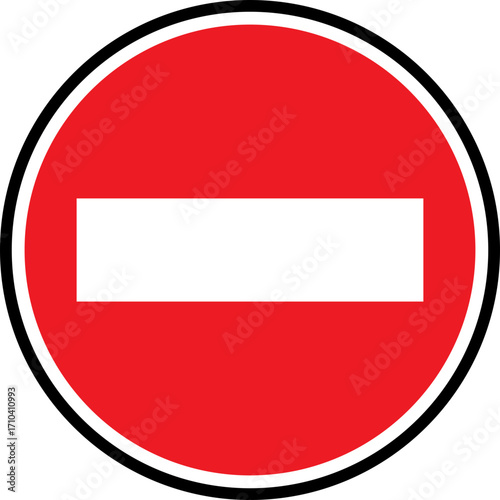 Free Download Red warning and stop icon sign. Ideal for road safety, caution and traffic related design. Universally indicating restriction, prohibition sign. Isolated on transparent background. Vector illustration - GFXLoad