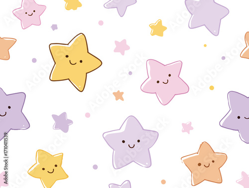 Stelle stilizzate a cartone animato su sfondo bianco