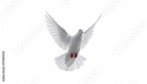 white dove isolated on white