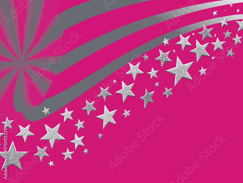 Stelle argentate su sfondo rosa e grigio