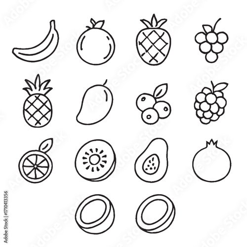 Fresh Fruits and Berries Collection – Colorful Assortment of Healthy Organic Food, Summer Harvest of Strawberries, Blueberries, Raspberries, Blackberries, Cherries, Grapes, Watermelon, Oranges, Apples