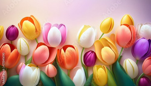 Illustration Of Beautiful Tulip Flowers