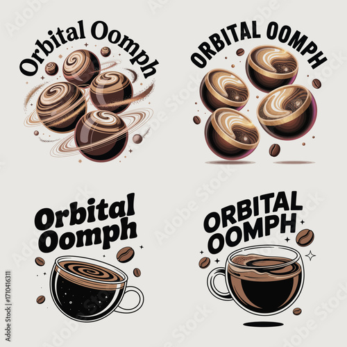 Cosmic coffee planets and cups beverage drink