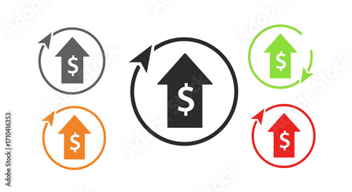Financial growth and investment return concept represented by dollar sign and rising arrow