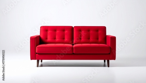 red sofa isolated on white background