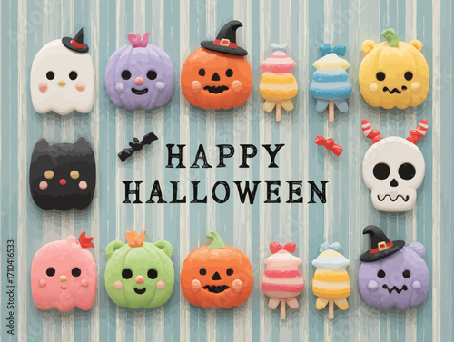 Illustrazione vettoriale di Halloween in stile pastello
