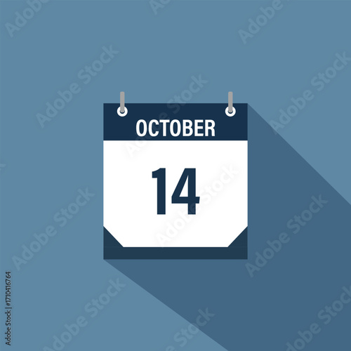 14 October calendar vector illustrations