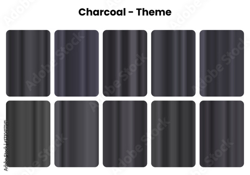 Deep charcoal gradients with smoky sophistication, Dark gray colors for masculine design themes, Burnt elegance meets industrial strength
