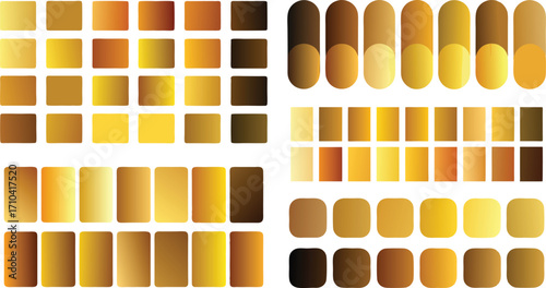 Gold and Brown Color Palette with Square and Capsule Style Shapes