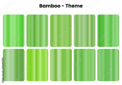 Fresh bamboo gradients with zen simplicity, Green shoot colors for minimalist designs, Oriental serenity meets natural growth