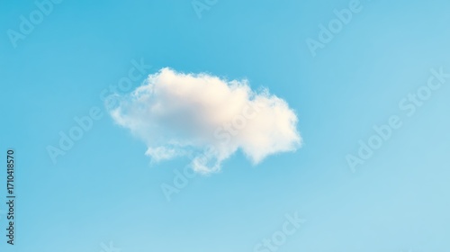 daylight. Fluffy white cloud against blue sky, minimalist nature composition with ample negative space and soft daylight. travel magazines.