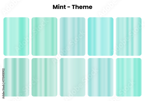 Fresh mint gradients with cooling sensation, Green freshness for spa and wellness themes, Invigorating colors inspire natural tranquility