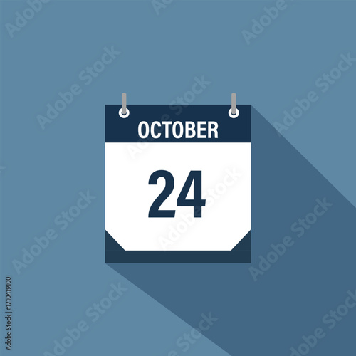 24 October calendar vector illustrations