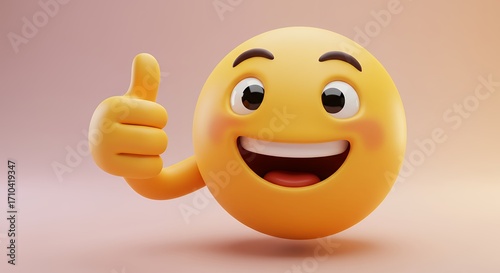 Smiling emoji with thumbs up