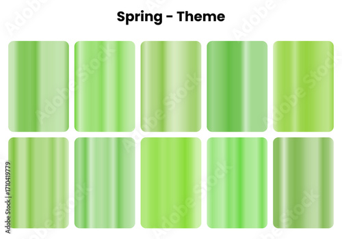 Fresh spring gradients with renewal energy, Blooming season colors for growth-themed designs, Vibrant greens celebrate new life awakening