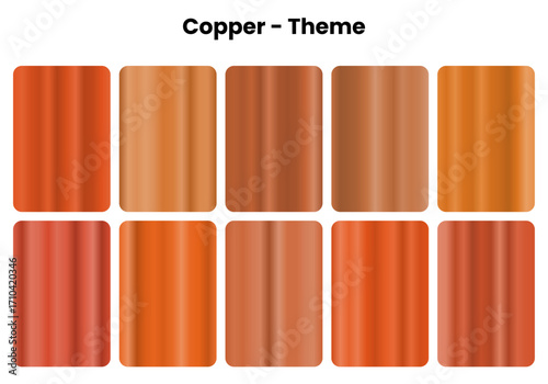 Vibrant copper gradient collection with fiery undertones, Industrial chic meets artistic expression beautifully, Reddish-brown metallics perfect for creative projects