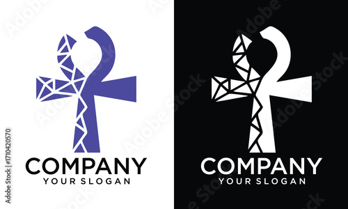 Crreative Ankh or key of life Egyptian hieroglyphic symbol isolated vector illustration sign - High quality pixel perfect religion related logo 
