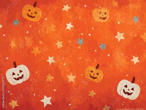 Sfondo di Halloween con zucche e stelle stilizzato