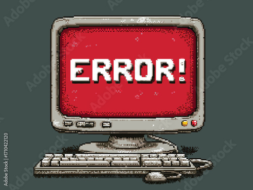 Errore di sistema retrò pixel art