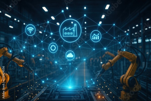 Smart Factory Automation and Robotics System.