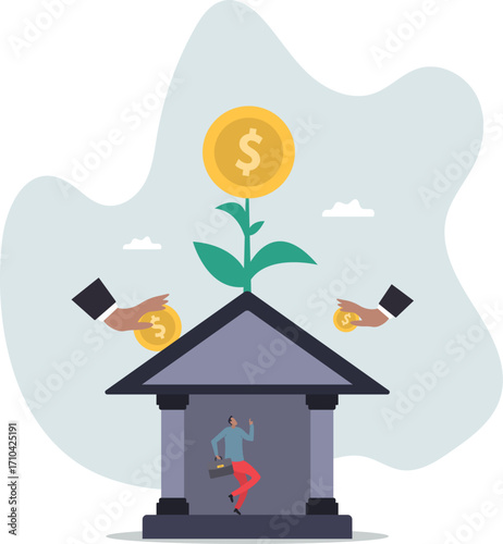 Mutual funds investment, pension or savings growth, increase wealth, dividends or capital gain profit, interest rate return.about a man and his life.