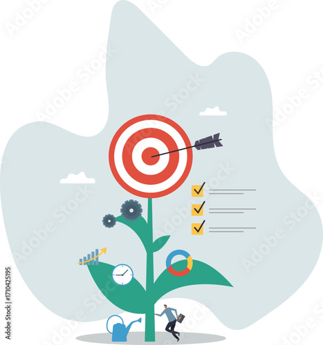 Business development plan, management or strategy to achieve target, growing business or growth, planning for success.about a man and his life.