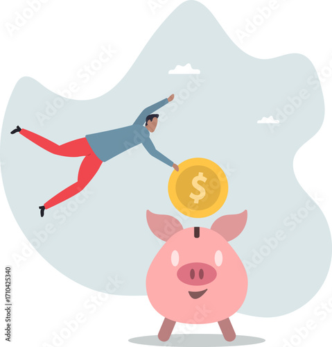 Saving money, investment or financial profit, earning growth, save money for future or wealth and deposit.business concept.life and employment of people.