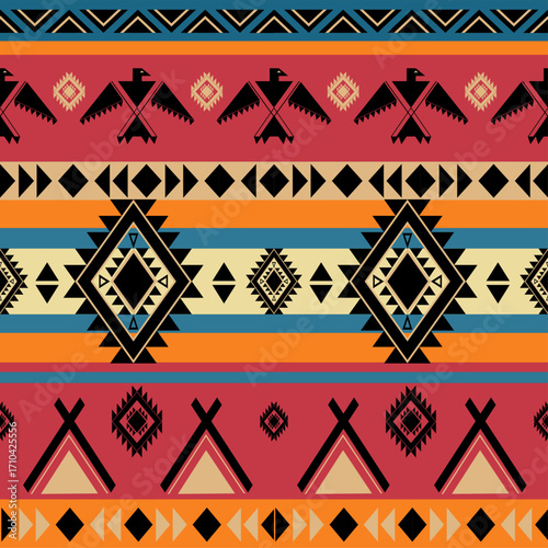 seamless native american geometric pattern