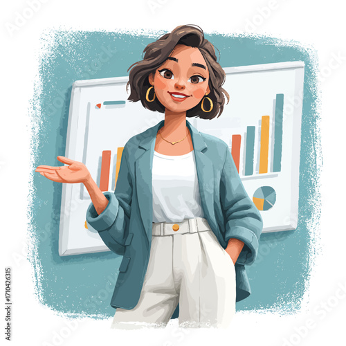 Donna in carriera, illustrazione vettoriale piatta
