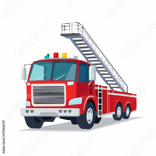 fire truck isolated on white