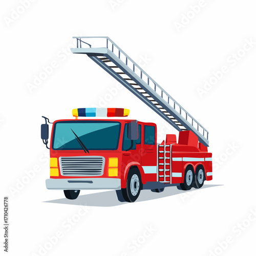 fire truck isolated on white