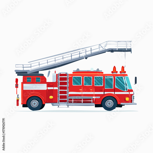 fire truck isolated on white