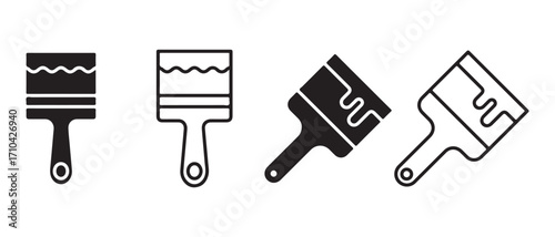 paint brush icons set. isolated on white background for web design use.