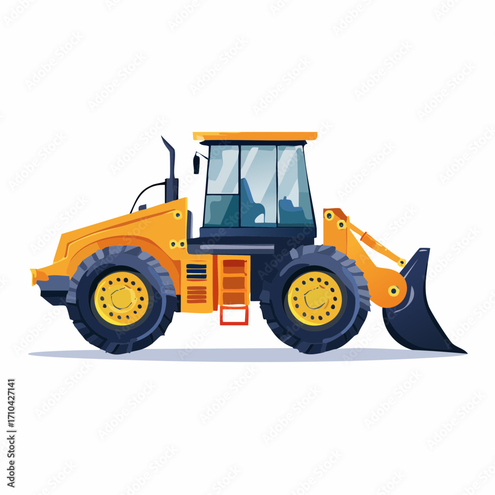 Fototapeta premium bulldozer excavator isolated on white