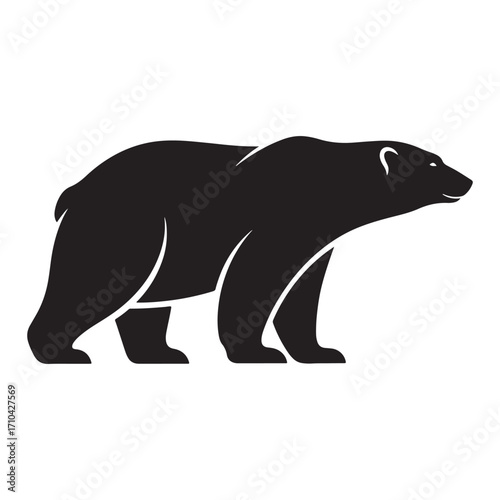 Polar Bear Silhouette Vector Illustration